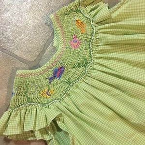Gone fishing smocked dress